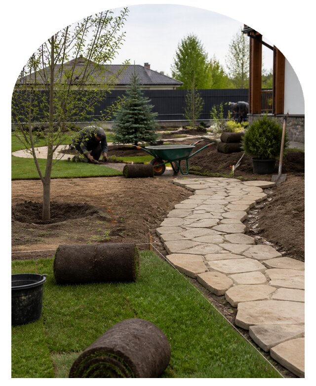 Ландшафтный дизайн участка 10 соток под ключ в Соли-Илецке